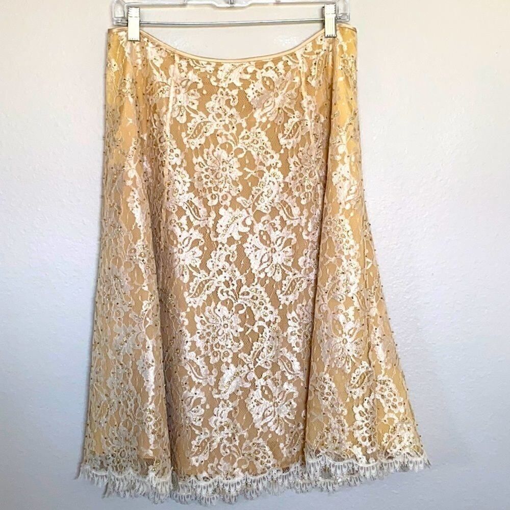 Papell Boutique Evenings Lace A-Line Skirt 10